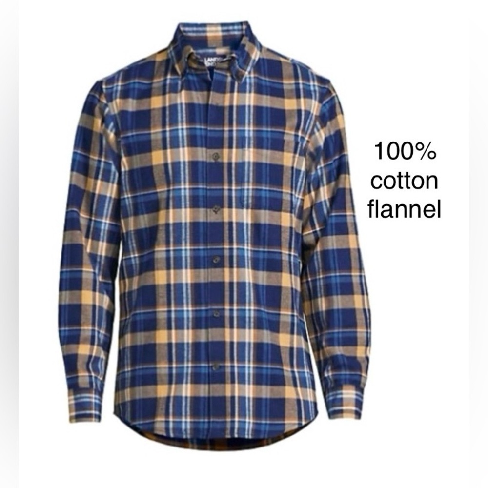 LANDSEND Men's Traditional Fit Flagship Flannel Shirt